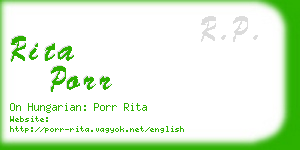 rita porr business card